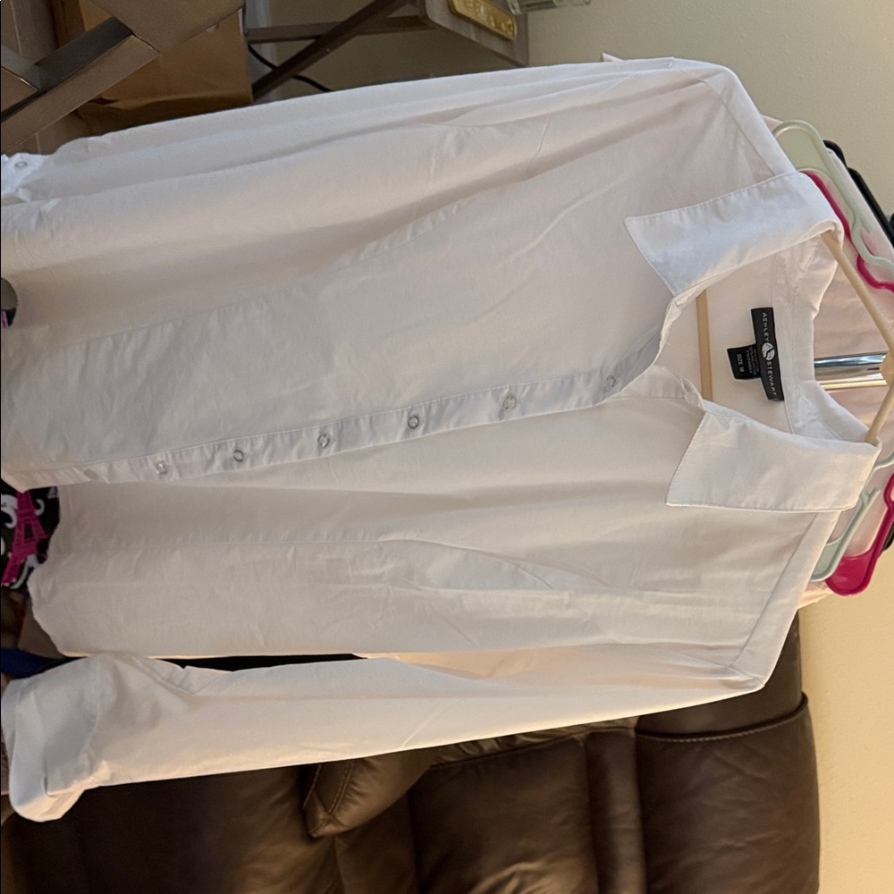 Ashley Stewart White Button-Down Shirt